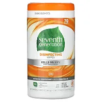 Seventh Generation, Disinfecting Wipes, Lemongrass Citrus, 70 Wet Wipes, 1 lb 0.3 oz (461 g)