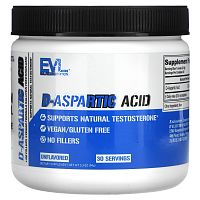 EVLution Nutrition, D-Aspartic Acid, Unflavored, 3.3 oz (94 g)