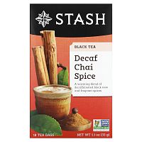 Stash Tea, Black Tea, Decaf Chai Spice, 18 Tea Bags, 1.1 oz (33 g)