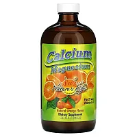 Nature&#x27;s Life, Calcium and Magnesium, Natural Orange, 16 fl oz (474 ml)