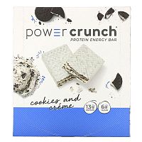 BNRG, Power Crunch Protein Energy Bar, Cookies and Crème, 12 Bars, 1.4 oz (40 g) Each