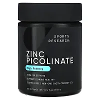 Sports Research, Zinc Picolinate, High Potency, 30 mg, 180 Softgels