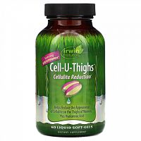 Irwin Naturals, Cell-U-Thighs, уменьшение проявлений целлюлита, 60 мягких таблеток с жидкостью