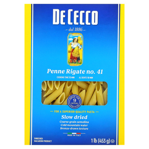 De Cecco, Penne Rigate No. 41, 453 г (1 фунт)