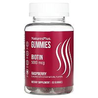 NaturesPlus, Biotin Gummies, Raspberry, 5,000 mcg, 60 Gummies