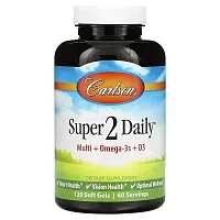 Carlson, Super 2 Daily, 120 Soft Gels