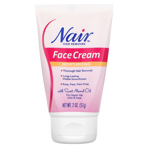 Nair, Hair Remover, Moisturizing Face Cream, 2 oz (57 g)