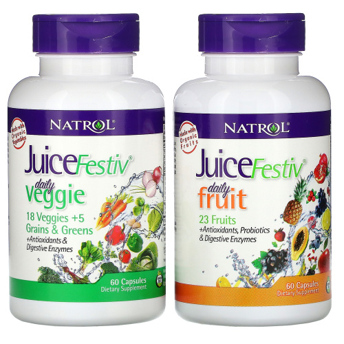 Natrol, JuiceFestiv, 2 флакона по 60 капсул фото 3