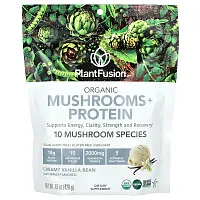 PlantFusion, Organic Mushrooms + Protein, Creamy Vanilla Bean, 15 oz (428 g)