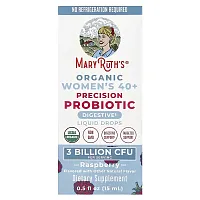 MaryRuth&#x27;s, Organic Women&#x27;s 40+ Precision Probiotic, Liquid Drops, Raspberry, 3 Billion CFU, 0.5 fl oz (15 ml)