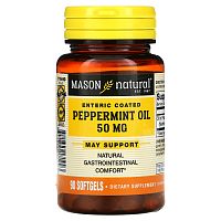 Mason Natural, Масло мяты перечной, 50 мг, 90 капсул