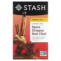 Stash Tea, Herbal Tea, Spice Dragon Red Chai, Caffeine Free, 18 Tea Bags, 1.2 oz (36 g)