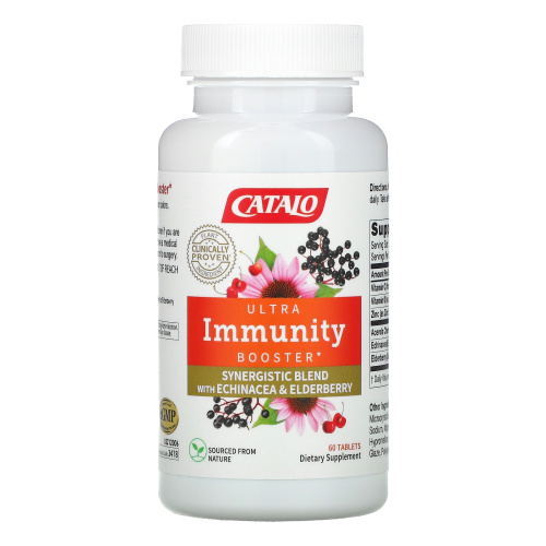 Catalo Naturals, Ultra Immunity Booster, Echinacea & Elderberry Blend, 60 Tablets фото 3