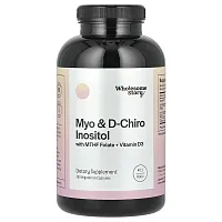 Wholesome Story, Myo &amp; D-Chiro Inositol with MTHF Folate + Vitamin D3, 360 Vegetarian Capsules