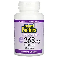 Natural Factors, Clear Base Vitamin E, 268 mg (400 IU), 60 Softgels