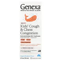 Genexa, Kid&#x27;s Cough &amp; Chest Congestion, Ages 4-11, Organic Blueberry, 4 fl oz (118 ml)