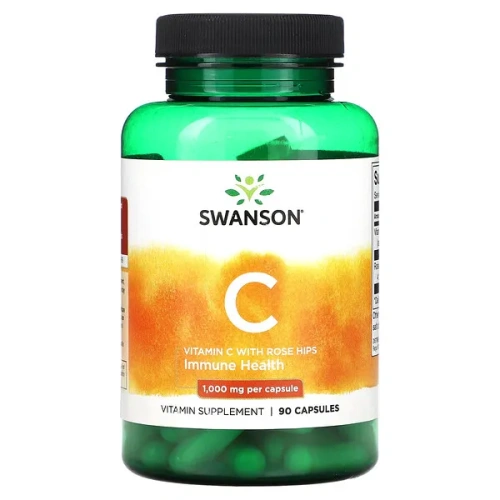 Swanson, Vitamin C With Rose Hips, 90 Capsules