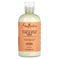 SheaMoisture, Curl & Style Milk, кокос и гибискус, 237 мл (8 жидк. Унций)