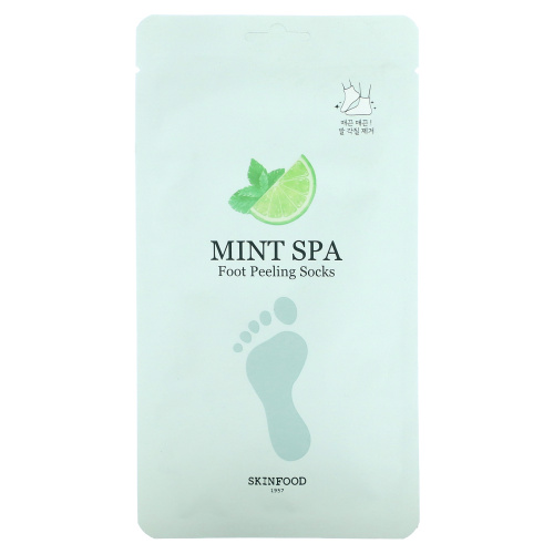 Skinfood, Mint Spa Foot Peeling Socks, 2 носка, 20 г