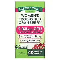 Nature&#x27;s Truth, Women&#x27;s Probiotic + Cranberry, 40 Vegetarian Capsules