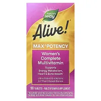 Nature&#x27;s Way, Alive! Max3 Potency, Women&#x27;s Complete Multivitamin, 90 Tablets