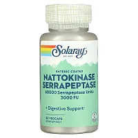 Solaray, Nattokinase Serrapeptase, Enteric Coated, 30 VegCaps