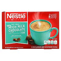 Nestle Hot Cocoa Mix, Обезжиренный, насыщенный молочный шоколад, 8 конвертов по 8 г (0,28 унции)