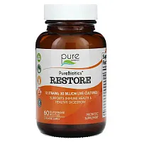 Pure Essence, PureBiotics, Restore, 60 Delayed Release Vegi-Caps