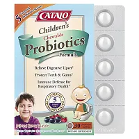 Catalo Naturals, Children&#x27;s Chewable Probiotics Formula, Mixed Berry, 5 Billion CFU, 30 Chewable Tablets