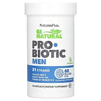 NaturesPlus, GI Natural, Probiotic Men, 60 Billion CFU, 30 Capsules