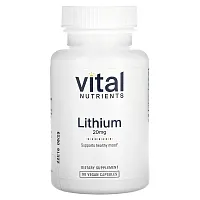 Vital Nutrients, Lithium , 20 mg , 90 Vegan Capsules