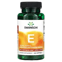 Swanson, Vitamin E, Natural Source, 134.2 mg (200 IU), 250 Softgels