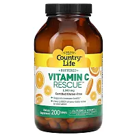 Country Life, Buffered Vitamin C Rescue, 1,000 mg, 200 Tablets