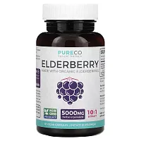 Pure Co., Elderberry, 5,000 mg, 30 Vegan Capsules