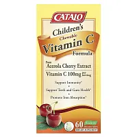 Catalo Naturals, Children&#x27;s Chewable Vitamin C Formula, 100 mg, 60 Vegetarian Chewable Tablets (50 mg per Tablet)