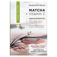 California Gold Nutrition, Matcha Road, матча с витамином С, питахайя, 10 шт.