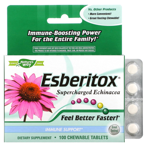 Nature's Way, Esberitox, Supercharged Echinacea, 100 Chewable Tablets