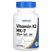 Nutricost, Vitamin K2, 100 mcg, 240 Softgels