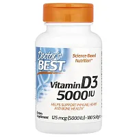 Doctor&#x27;s Best, Vitamin D3, 125 mcg (5,000 IU), 180 Softgels