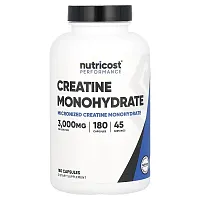 Nutricost, Performance, Creatine Monohydrate, 3,000 mg , 180 Capsules (750 mg per Capsule)