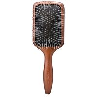 Conair, Tangle Pro Detangler, деревянная плоская расческа, для нормальных и густых волос, 1 шт.