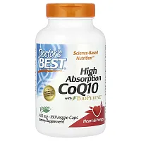 Doctor&#x27;s Best, High Absorption CoQ10 with BioPerine®, 400 mg, 180 Veggie Caps