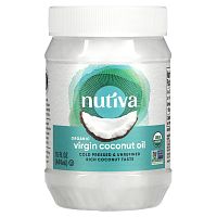 Nutiva, Органическое кокосовое масло, первого отжима, 444 мл