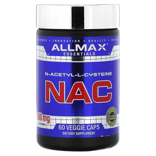 ALLMAX, Essentials, NAC, 600 мг, 60 растительных капсул