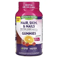 Nature&#x27;s Truth, Hair, Skin &amp; Nails, Natural Fruit, 140 Vegan Gummies