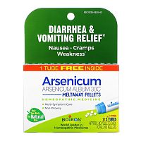 Boiron, Arsenicum, Средство от диареи и рвоты, гранулы Meltaway, 30C, 3 пробирки, 80 гранул в каждой