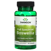 Swanson, Boswellia полного спектра, двойная сила действия, 60 капсул