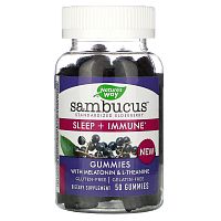 Nature's Way, Sambucus, Sleep + Immune with Melatonin & L-Theanine, 50 Gummies