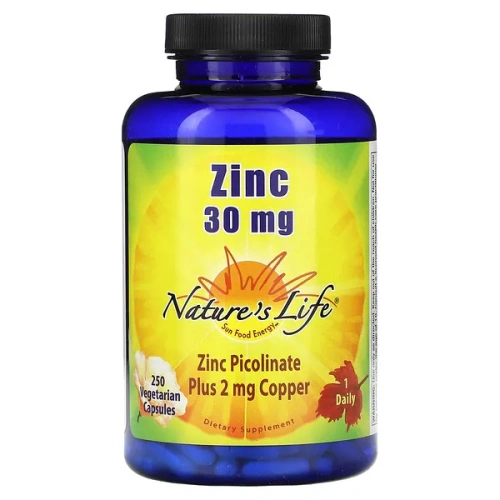 Nature&#x27;s Life, Zinc, 30 mg, 250 Vegetarian Capsules