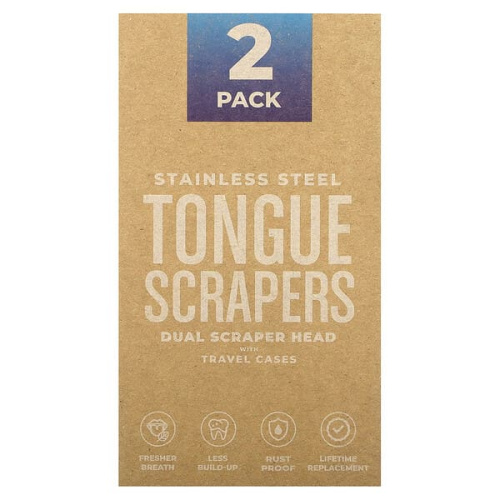 basicConcepts, Stainless Steel Tongue Scrapers , 2 Pack